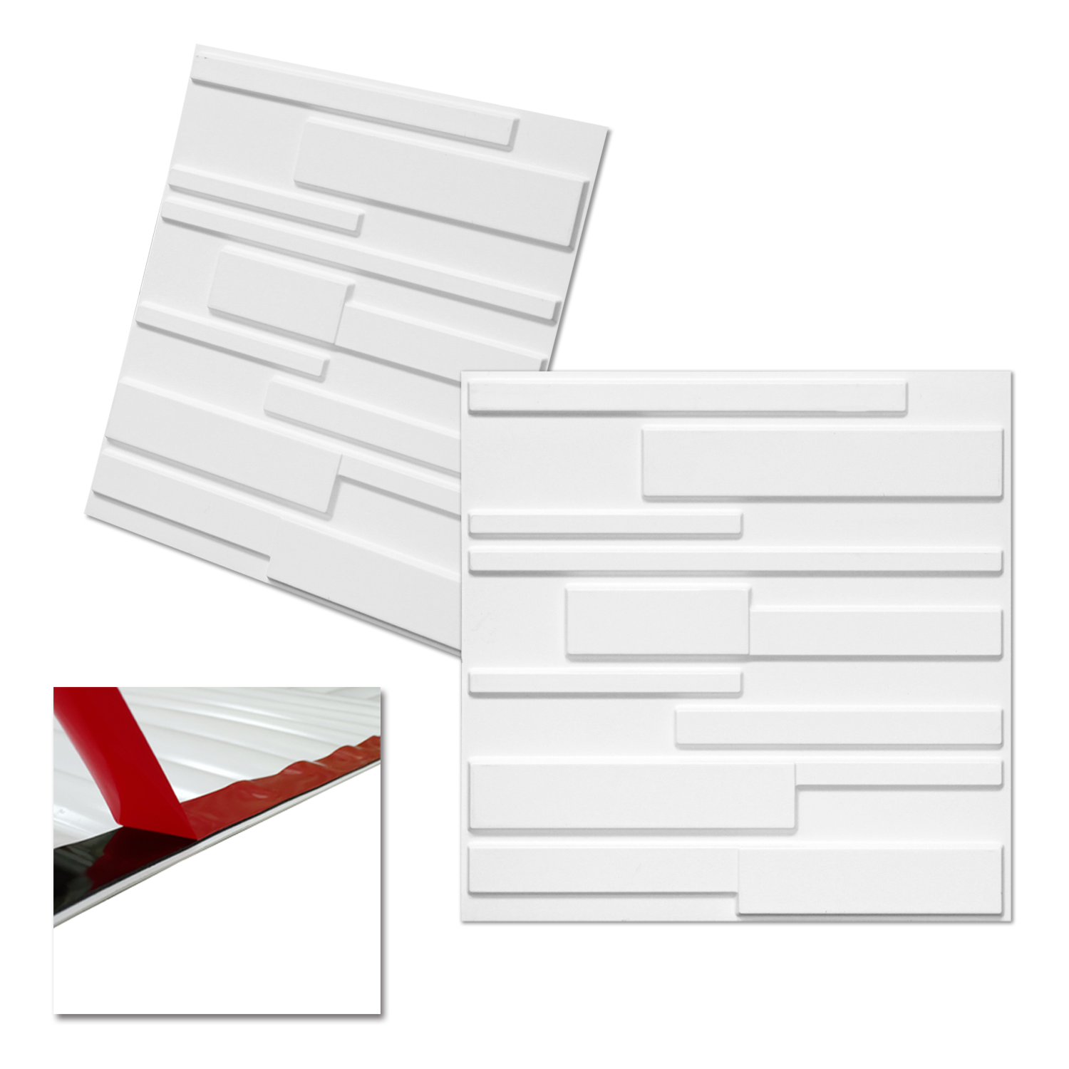 Wall Puzzle - 3D Decorative Panels with Double-Sided Tape - Urban Brick  (12pcs, 32sqft)