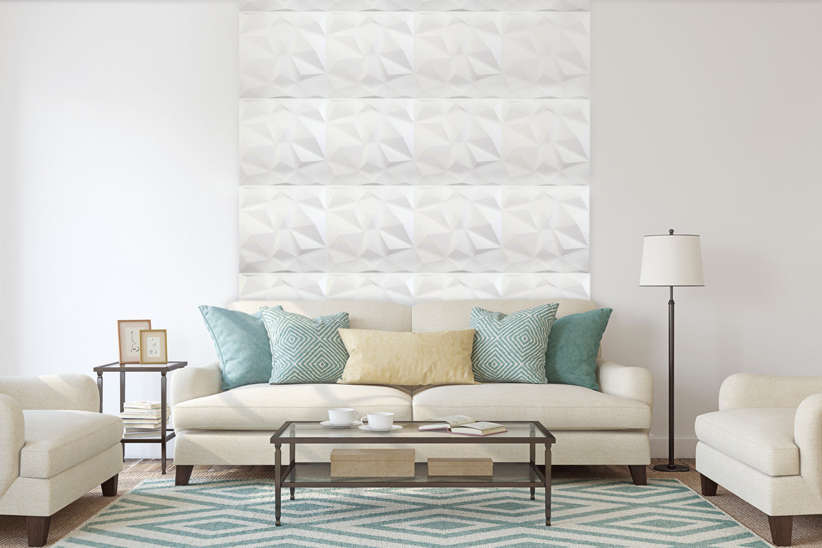 Wall Puzzle - 3D Decorative Panels with Double-Sided Tape - Ocean Wave  (12pcs, 32sqft) - Urban Décor